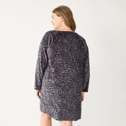 Plus Size Sonoma Goods For Life® 2-pc. Long Sleeve Crewneck Sleepshirt & Socks Set -Glamix Store 5690616 ALT