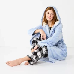 Women's Sonoma Goods For Life® Hooded Plush Long Robe -Glamix Store 5693609 ALT2