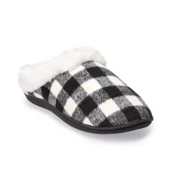 Women's Sonoma Goods For Life® Faux Fur Buffalo Plaid Clog Slippers