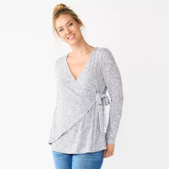 Maternity Sonoma Goods For Life® Nursing Wrap Top -Glamix Store 5703650 Gray