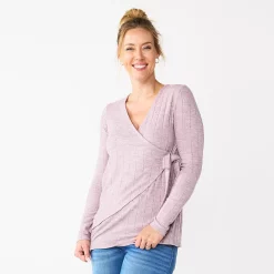 Maternity Sonoma Goods For Life® Nursing Wrap Top -Glamix Store 5703650 Plum