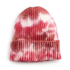Women's Sonoma Goods For Life® Tie Dye Rib Beanie -Glamix Store 5731122 Red Dye