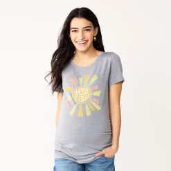 Maternity Sonoma Goods For Life® Fitted Crewneck Graphic Tee -Glamix Store 6120299 Grey Hello Baby