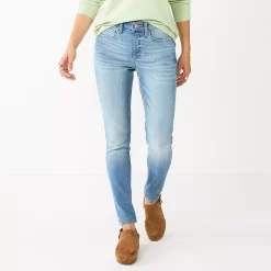 Women's Sonoma Goods For Life® Curvy High-Waisted Skinny Jeans -Glamix Store 6120421 Super Light Wash