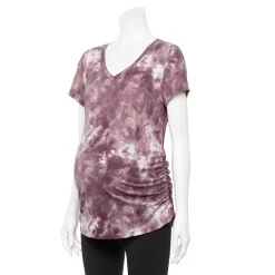 Maternity Sonoma Goods For Life® Essential V-Neck Tee -Glamix Store 6120474 Purple Tie Dye