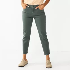 Women's Sonoma Goods For Life® High-Waisted Boyfriend Jeans -Glamix Store 6120491 Dusty Olive