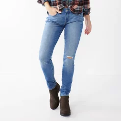 Women's Sonoma Goods For Life® Supersoft Stretch Midrise Skinny Jeans -Glamix Store 6124976 Donner Destructed